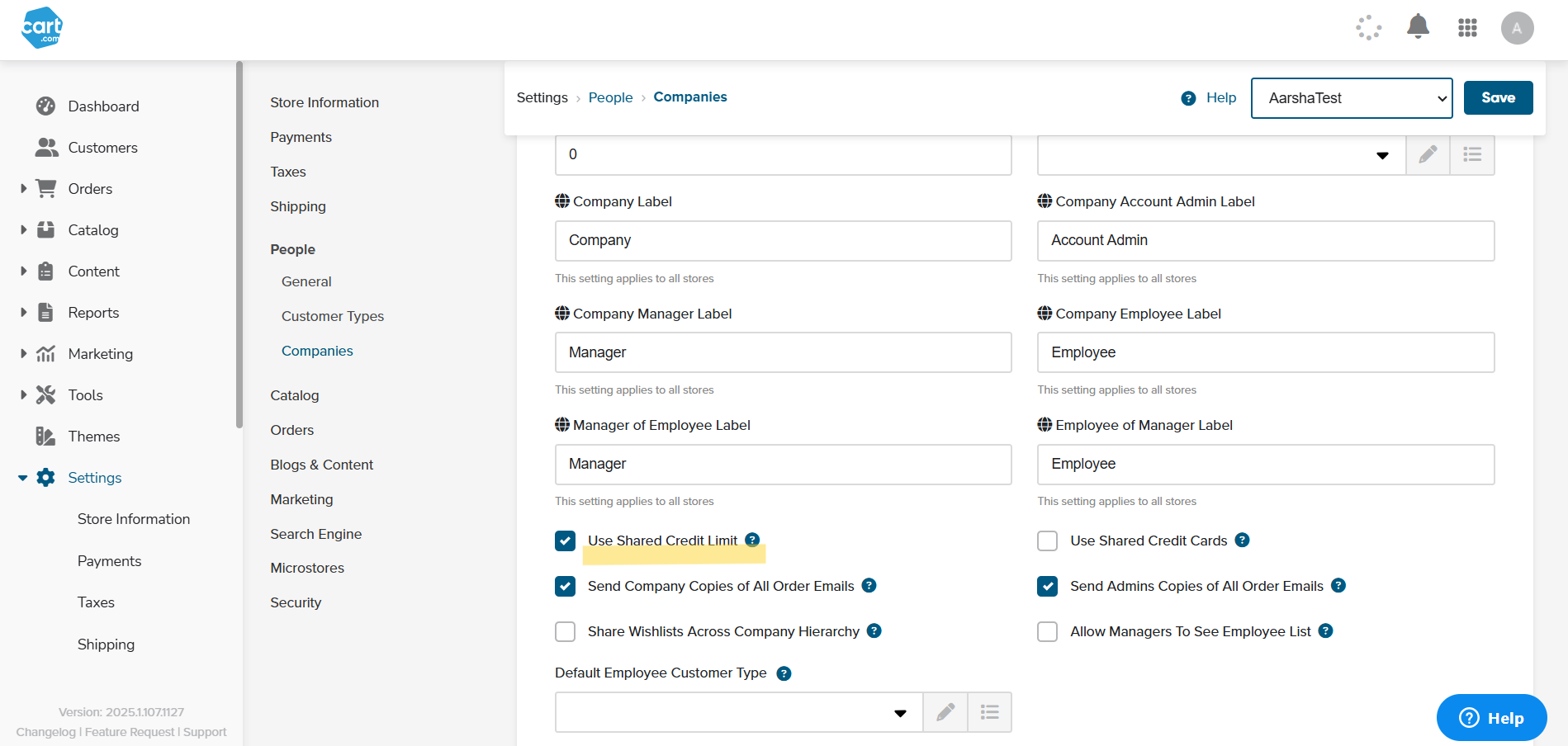 Shared Credit Limit Check Box